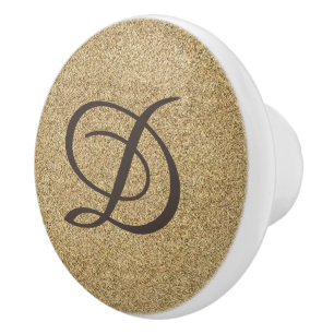 Bouton De Porte En Céramique Monogramme texturé