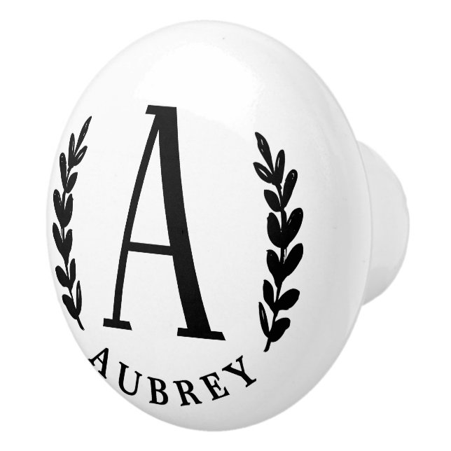 Bouton De Porte En Céramique Monogramme Unisex |  (Droite)