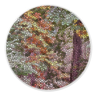 BOUTON DE PORTE EN CÉRAMIQUE MOSAÏQUE ARBRE