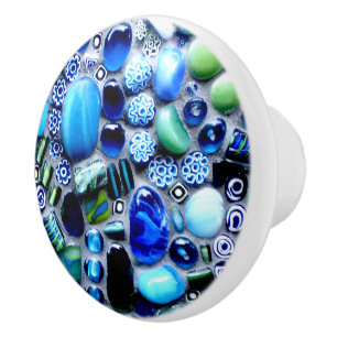 Bouton De Porte En Céramique Mosaïque de Montego Blues