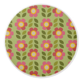 Bouton De Porte En Céramique MOSSY BLOOM - Floral Ceramic Knob