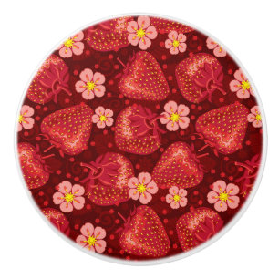 Bouton De Porte En Céramique Motif 2 2 de fraise