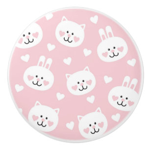 Bouton De Porte En Céramique Motif 2 d'amour