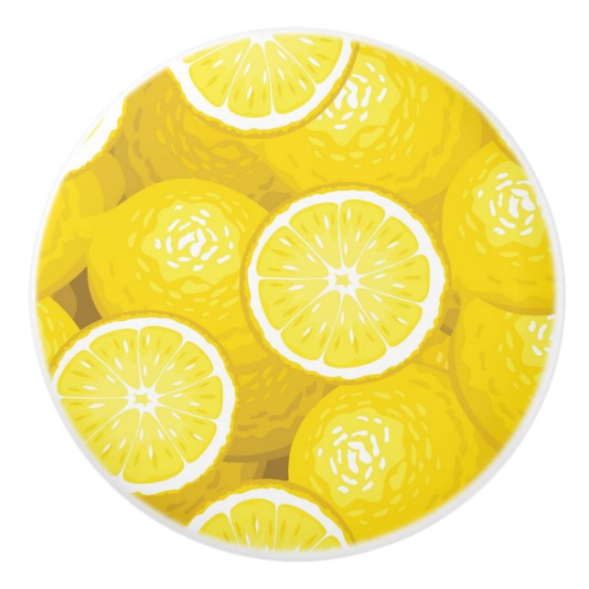Bouton De Porte En Céramique Motif 2 de citron (Devant)