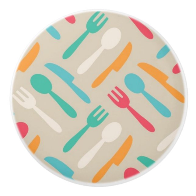 Bouton De Porte En Céramique Motif 3 de cuisine (Devant)