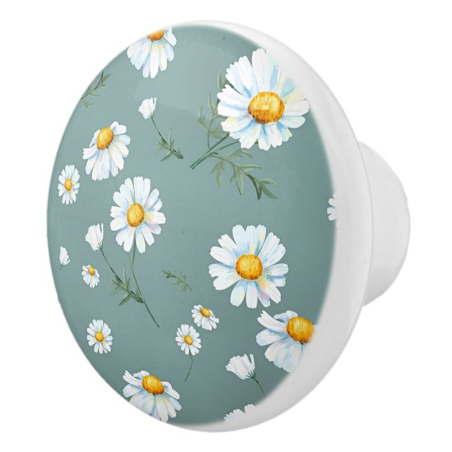 Bouton De Porte En Céramique Motif à fleurs Chamomile (Droite)