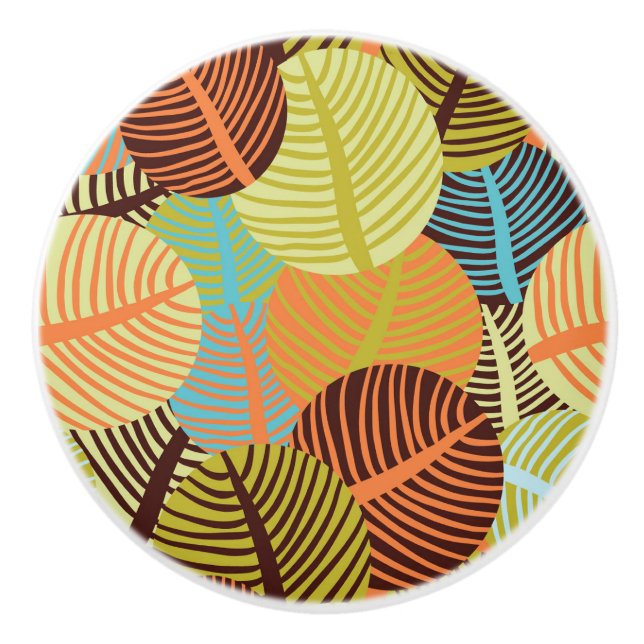 Bouton De Porte En Céramique Motif abstrait (Devant)