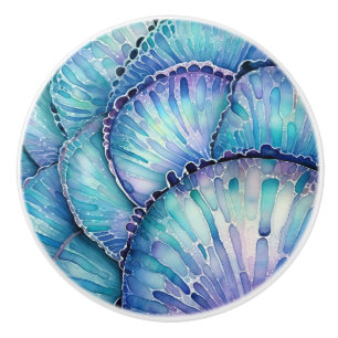 Bouton De Porte En Céramique Motif Abstrait Abalone Shell