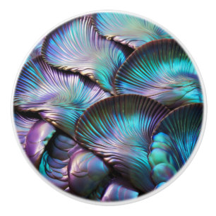 Bouton De Porte En Céramique Motif Abstrait Abalone Shell