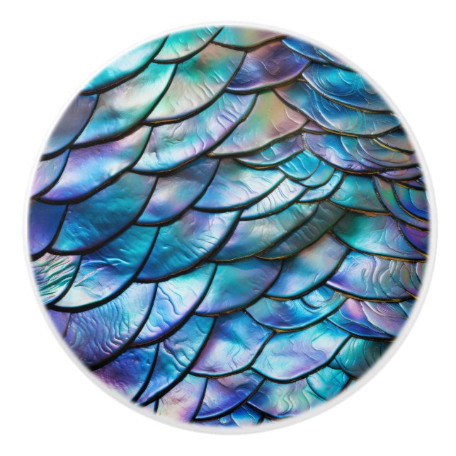 Bouton De Porte En Céramique Motif Abstrait Abalone Shell (Devant)