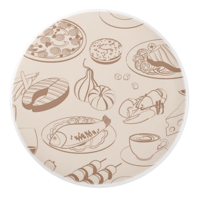 Bouton De Porte En Céramique Motif alimentaire 3 (Devant)