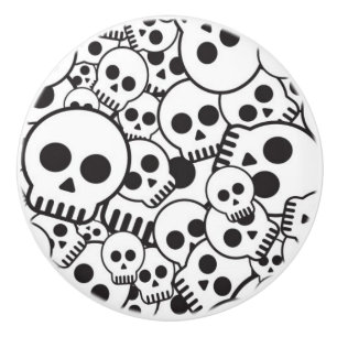Bouton De Porte En Céramique Motif avec des crânes