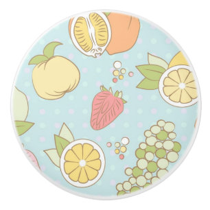 Bouton De Porte En Céramique Motif avec des fruits et des baies
