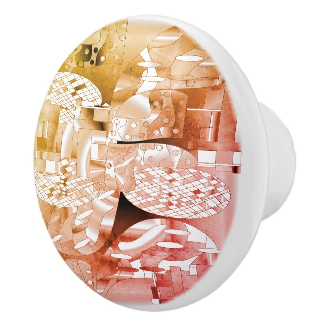 Bouton De Porte En Céramique Motif d'âge spatial (Droite)