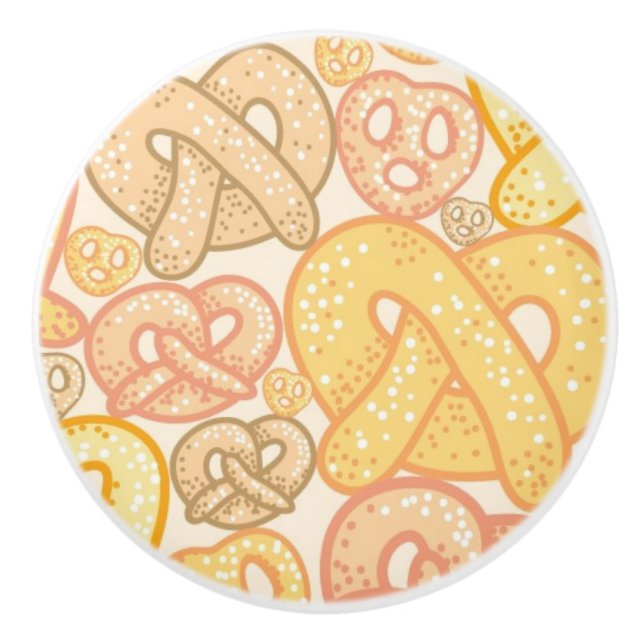 Bouton De Porte En Céramique Motif de bretzel (Devant)