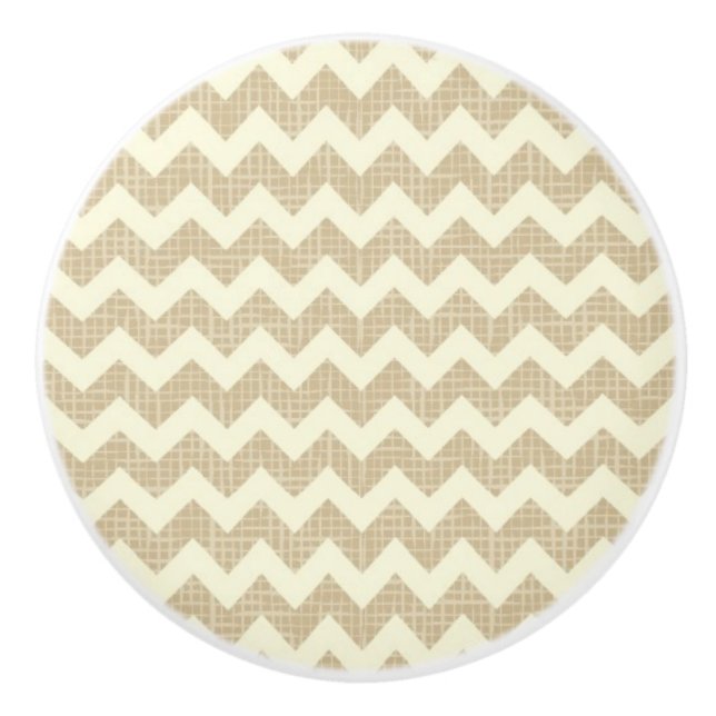 Bouton De Porte En Céramique Motif de Chevron (Devant)