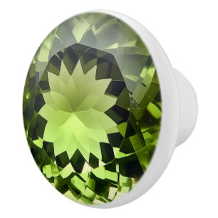 Bouton De Porte En Céramique Motif de cristal Peridot