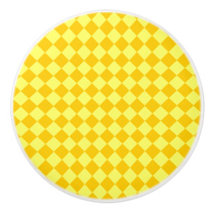 Bouton De Porte En Céramique Motif de diamant combiné jaune par STaylor