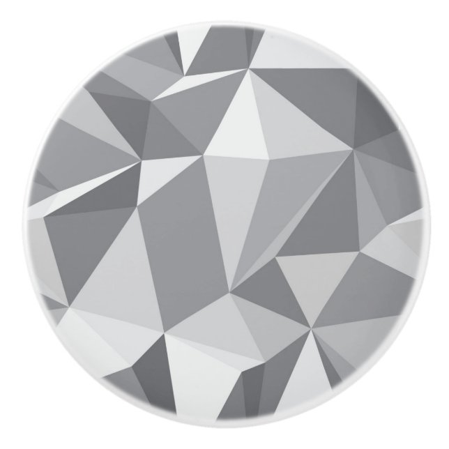 Bouton De Porte En Céramique Motif de diamant - polygone abstrait (Devant)