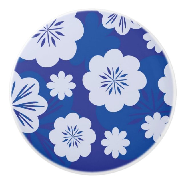 Bouton De Porte En Céramique motif de fleur (Devant)