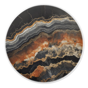 Bouton De Porte En Céramique Motif de gemme naturel Onyx
