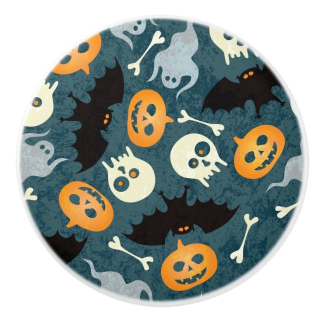 Bouton De Porte En Céramique Motif de Halloween (Devant)