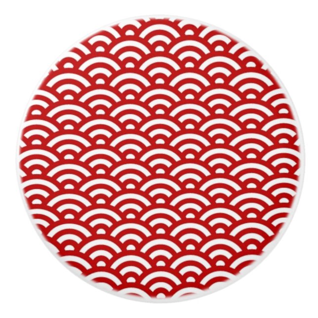Bouton De Porte En Céramique Motif de Japonais (Devant)
