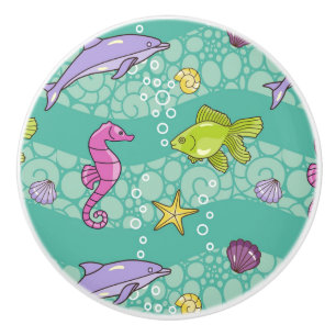 Bouton De Porte En Céramique Motif de mer d'été