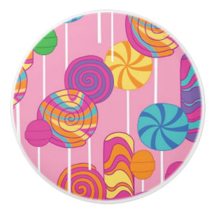 Bouton De Porte En Céramique Motif de sucrerie de lucettes