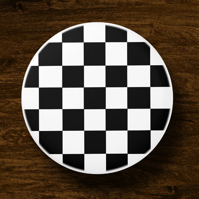Bouton De Porte En Céramique Motif de tableau de À damiers noir et blanc (Créateur téléchargé)