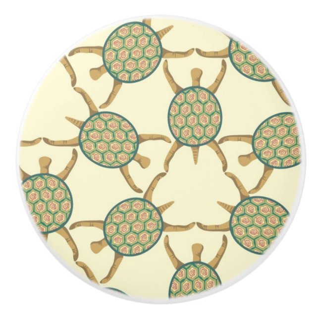 Bouton De Porte En Céramique Motif de tortue (Devant)