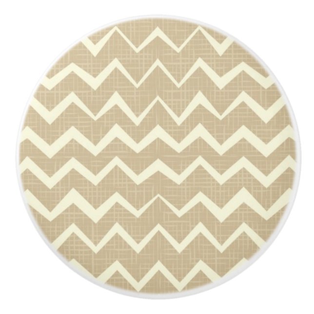 Bouton De Porte En Céramique Motif de zigzag (Devant)