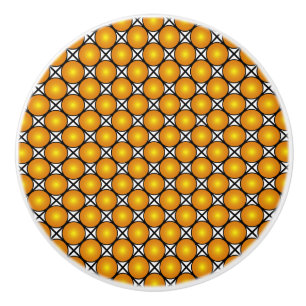 Bouton De Porte En Céramique Motif en treillis noir blanc noir