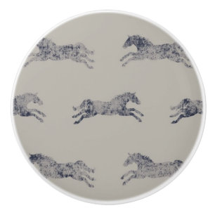 Bouton De Porte En Céramique Motif équestre classique