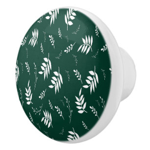 Bouton De Porte En Céramique motif feuille