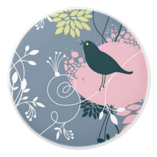 Bouton De Porte En Céramique Motif floral 7