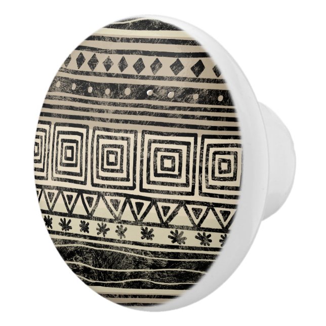 Bouton De Porte En Céramique Motif géométrique africain (Droite)