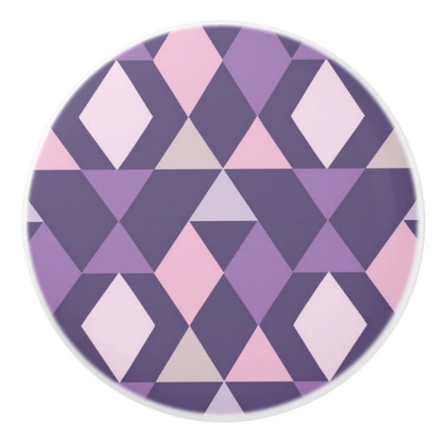Bouton De Porte En Céramique Motif géométrique arabe pourpre (Devant)