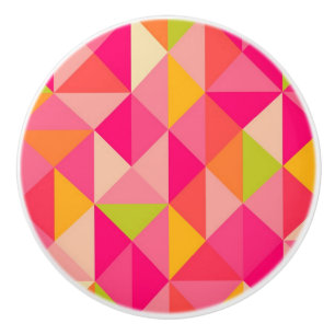 Bouton De Porte En Céramique Motif géométrique de triangles