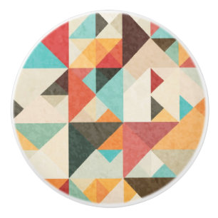 Bouton De Porte En Céramique Motif géométrique d'Earthtone