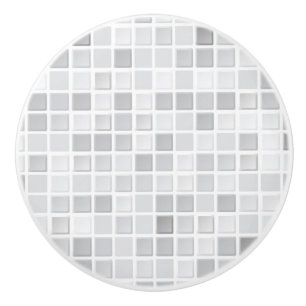 Bouton De Porte En Céramique Motif gris de tuiles