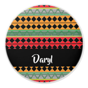 Bouton De Porte En Céramique Motif imprimé africain