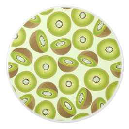 Bouton De Porte En Céramique Motif Kiwi coupé