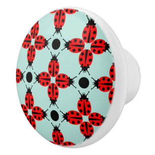 Bouton De Porte En Céramique Motif Ladybug