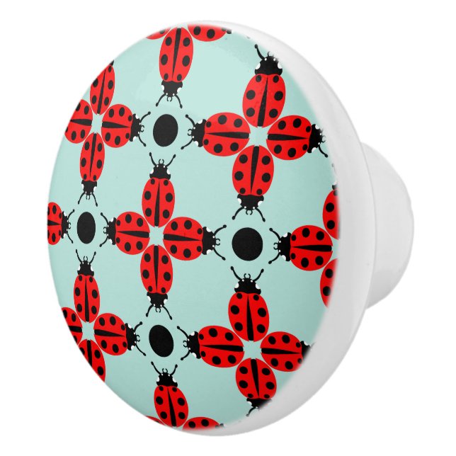 Bouton De Porte En Céramique Motif Ladybug (Droite)