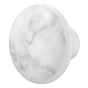 Bouton De Porte En Céramique Motif Marbre blanc élégant