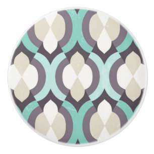 Bouton De Porte En Céramique Motif marocain de turquoise