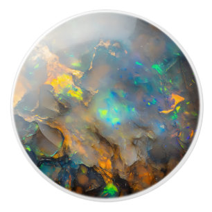 Bouton De Porte En Céramique Motif Opal Color Gemstone