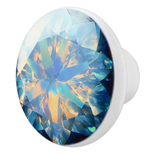 Bouton De Porte En Céramique Motif Opal Crystal