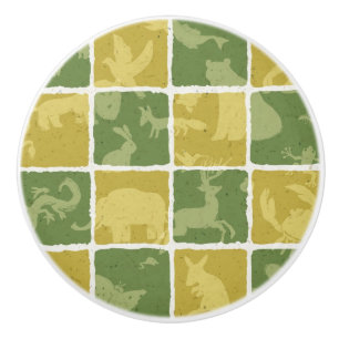 Bouton De Porte En Céramique motif orienté de zoo